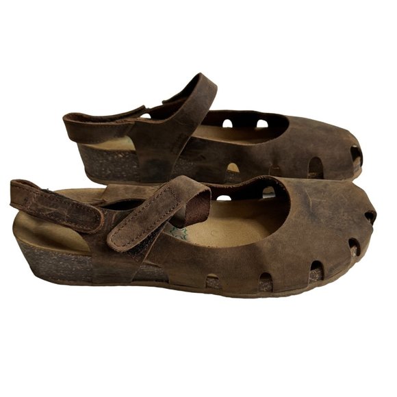 BioNatura Crazy Horse Brown Leather Clog Womens Size 9 1/2 - Picture 2 of 8